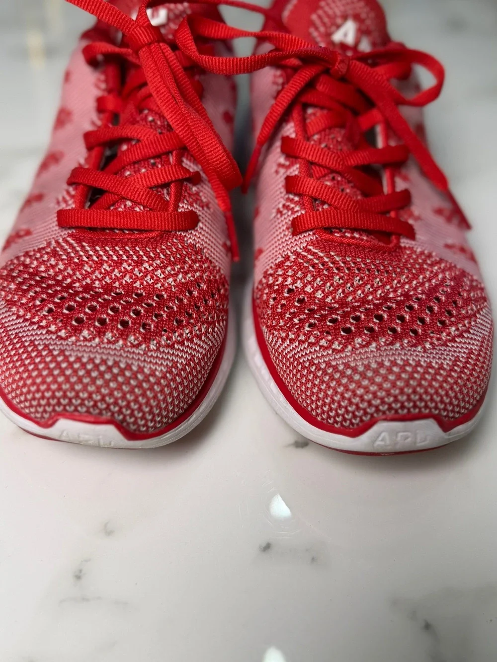 APL TechLoom Pro Red Knit Athletic Sneakers Women’s Size 7